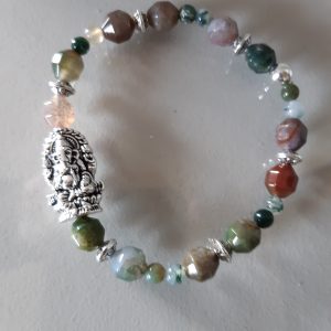 mala agate indienne et ganesh
