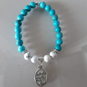 mala magnésite , jade blanc, om