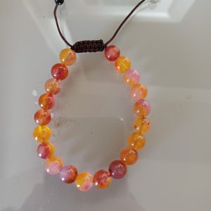 Mala non élastique cornaline et rosé