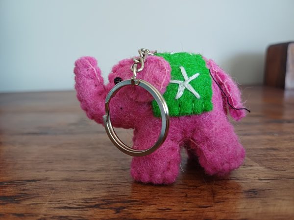Porte clé éléphant laine bouillie